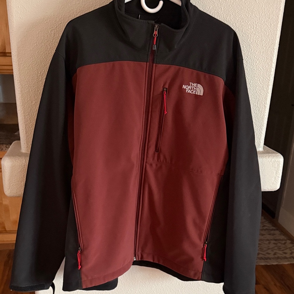 The North Face Men's Black and Burgundy Performance Jacket